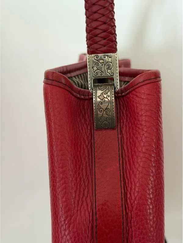 Brighton red leather handbag - Image 6