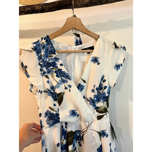 Lulu's Navy Blue Floral Lace Sleeveless Cocktail Evening Dress NEW Size XXS - Image 12
