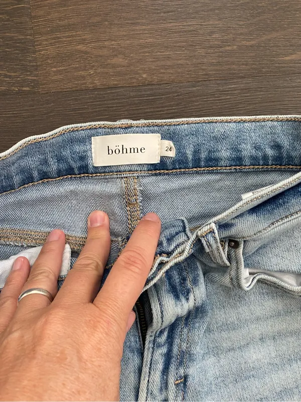 Bohme High Rise 90s Straight Leg Jeans Light Wash Stretch Denim Size 24 - Image 2