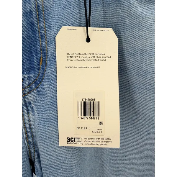 Levi's Premium High Loose‎ Taper Jeans 30x29 Light Wash TENCEL NWT - Image 7