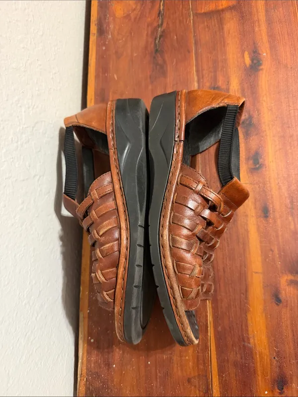 Rieker Woven Leather Sandals Size 39 - Image 7