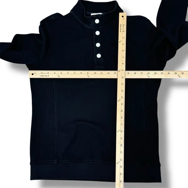 Vineyard Vines‎ Mock Neck Snap Pullover Sweatshirt Black Womens Medium - Image 10