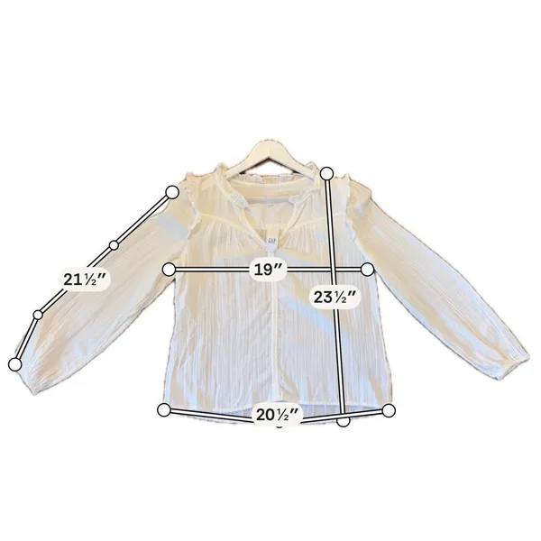 Gap NWT gauze ruffled long sleeve blouse small - Image 8
