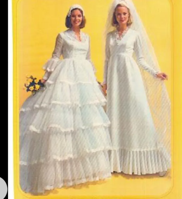 70s Prairie wedding dress White - Image 4
