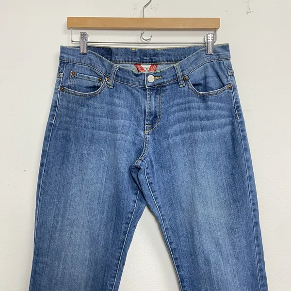 LUCKY BRAND Fluer Easy Rider Denim Women Sailor Jeans Sz 8/29 Mid‎ Rise Whiskers - Image 4