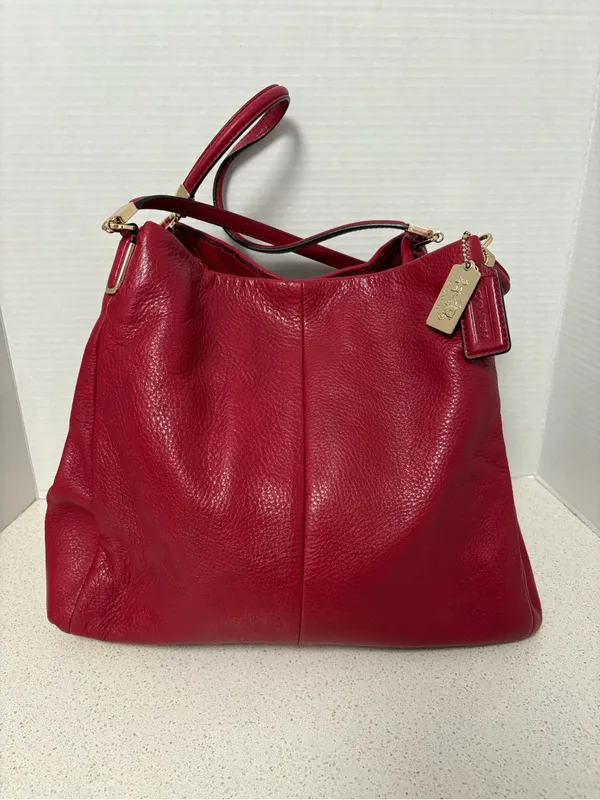 Coach Madison Phoebe Pebbled Leather Red - Image 2