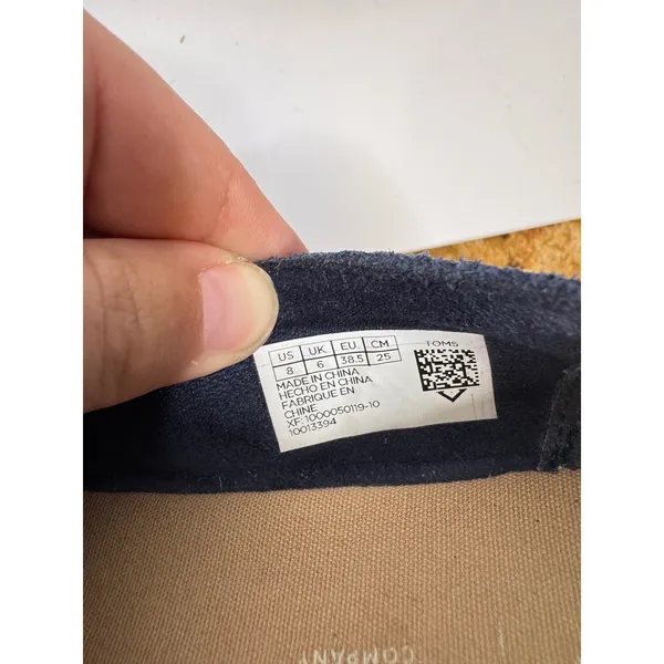 TOMS Alpargata Platform Espadrille Womens 8 Navy Blue Excellent Suede Slip On - Image 7