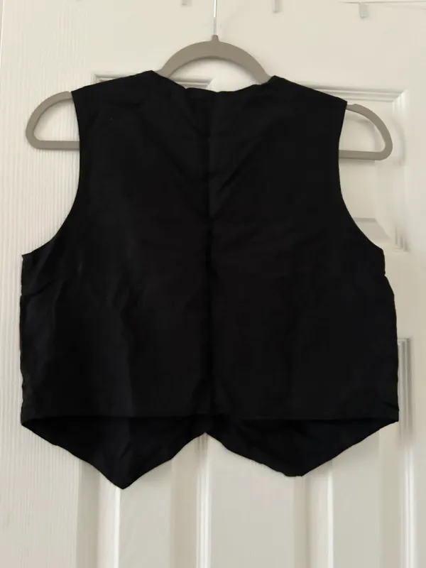Black Linen Blend Vest - Image 5