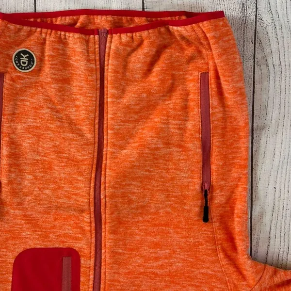 Little Donkey Andy size medium orange pink trim full zip hoodie jacket - Image 5