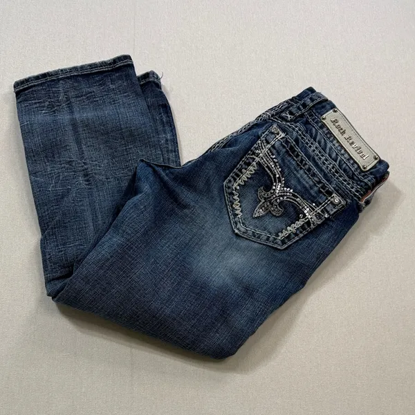 Rock Revival Blue Straight Leg Jeans - Image 8