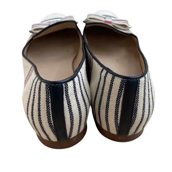 J.Crew Cleo striped canvas loafers featuring bow detail size 9 made in Italy - Image 3