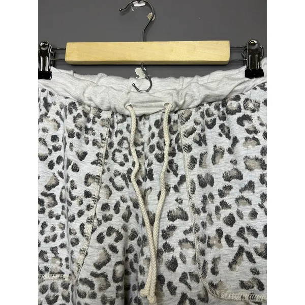 Entro Sweatpants Womens Medium Gray Leopard French Terry Jogger Lounge Cuffed - Image 2