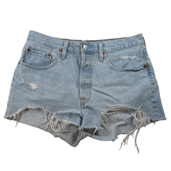 Levi’s 501 Distressed High Rise Denim Shorts | W31 - Image 2