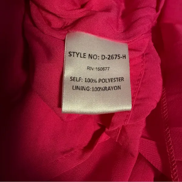 Strut & Bolt Pleated Chiffon Cape Mini Dress Hot Pink Small NWT Party - Image 8
