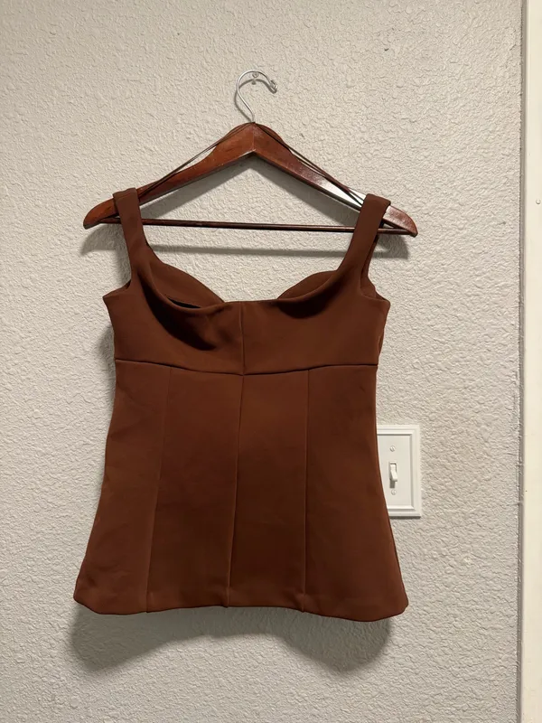 Zara Brown Off-Shoulder Top   - Image 5