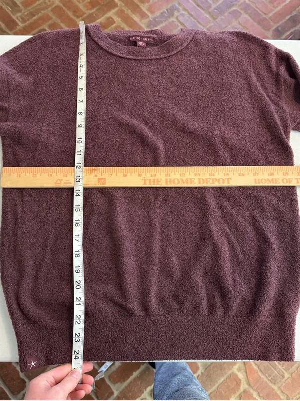 Barefoot Dreams Cozy‎ Chic Sweatshirt sweater size small tall Maroon red purple - Image 5