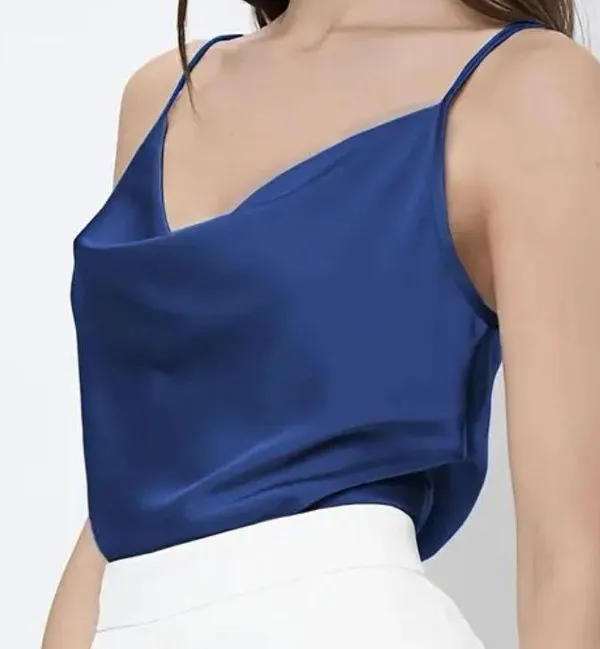 Elegant Solid Cami Top Blue - Image 3