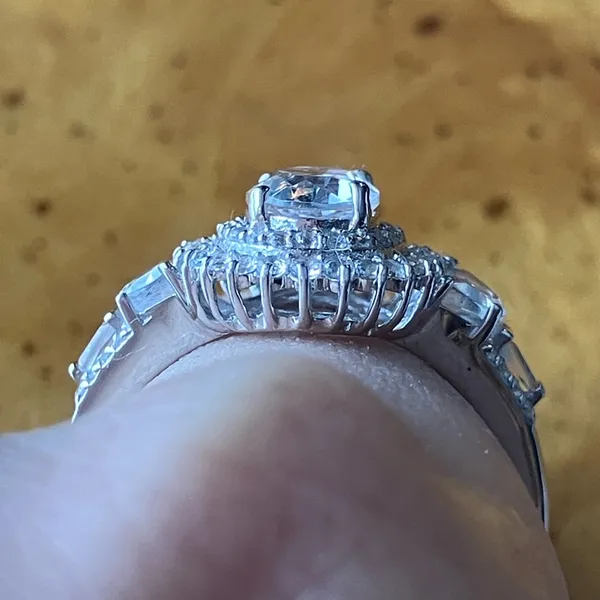 Natural White Topaz Sterling Silver Ring Size 8 - Image 2