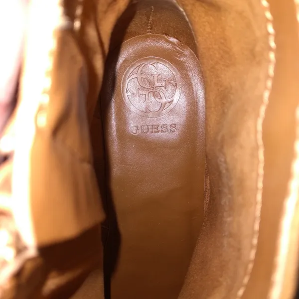 GUESS Women's 7.5M Ankle Heeled Boots Camel Color - Image 7