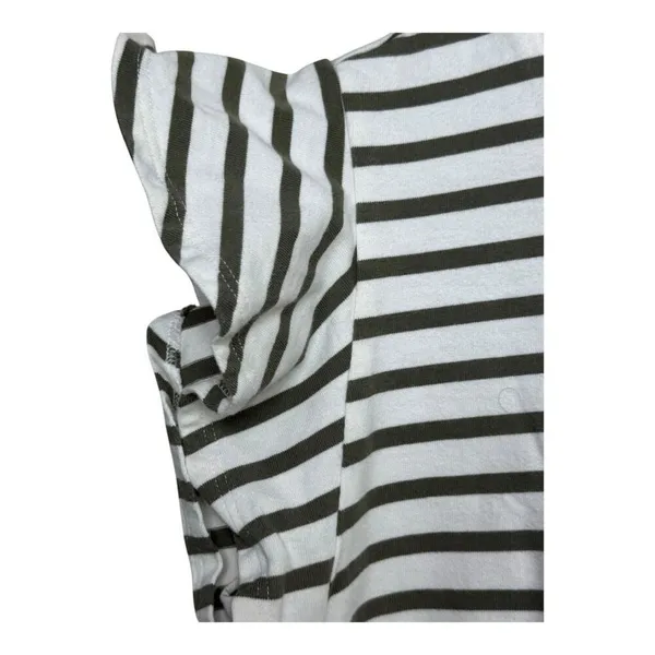 Lauren Ralph Lauren olive‎ green stripe women top size medium cotton - Image 3