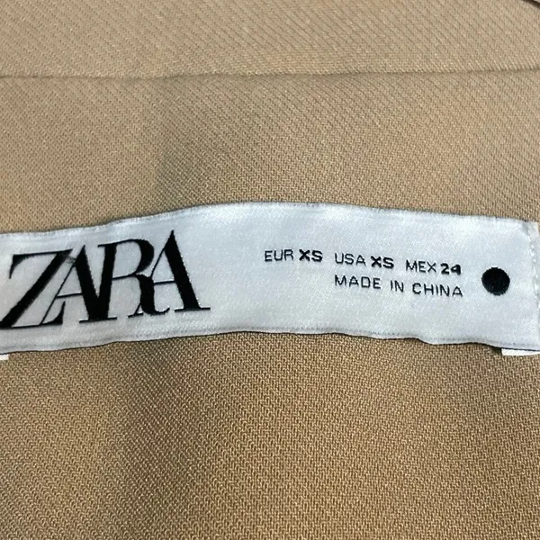 Zara Women's Tan Notch Lapel Sleeveless Side Tie Vest Blazer Coat Jacket Size XS - Image 4