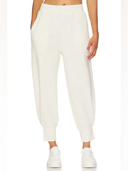 Varley Ivory Marl The Relaxed Pull On Pants Size Large - Image 14