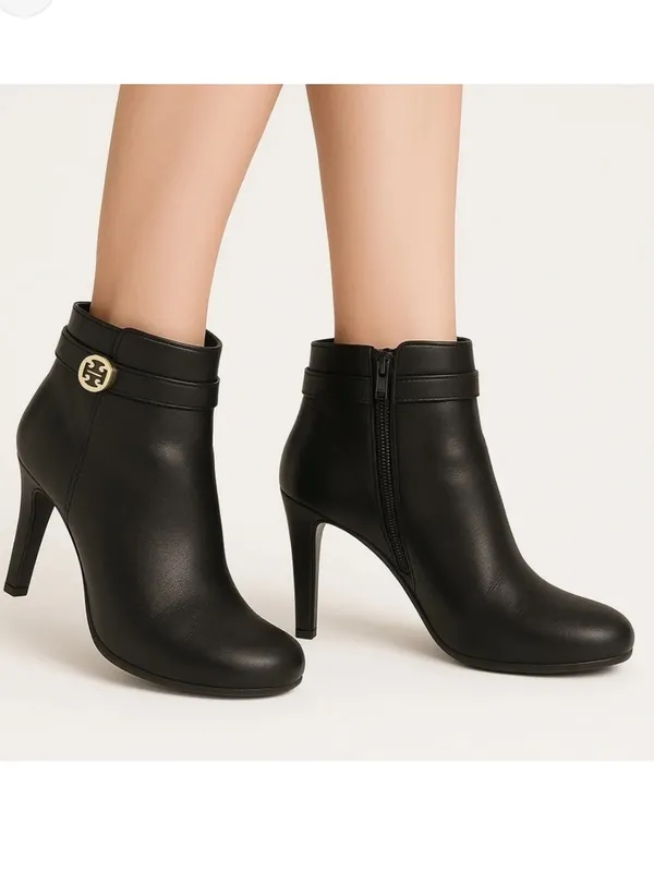 EUC Tory Burch Leather Bristol Heeled Ankle Boots Black Size 7.5 - Image 3