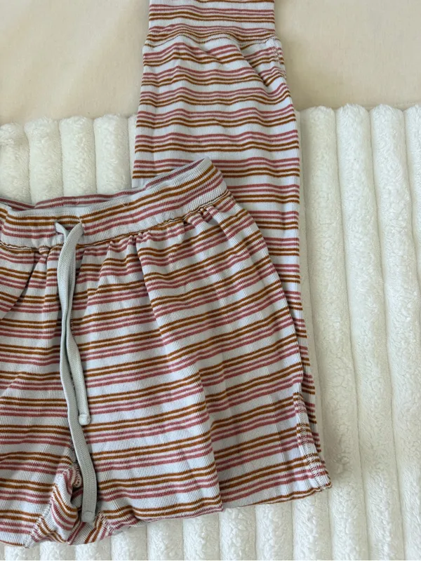 Madewell Pink and white Striped lounge Pants - Image 3