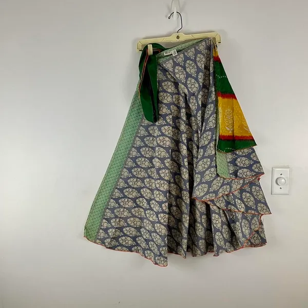 Reversible Maxi Wrap Skirt BINW505 Yellow - Image 2
