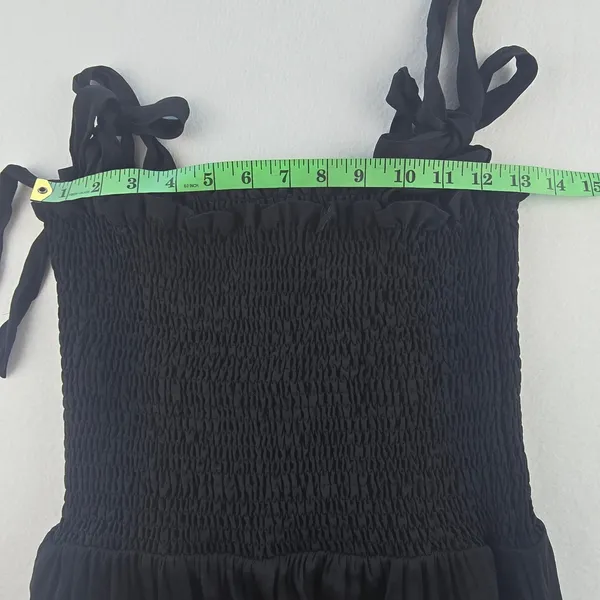 SUMMERSALT NWT The Sliky‎ Luxe Smocked Maxi Dress Black Tie Strap Medium - Image 12