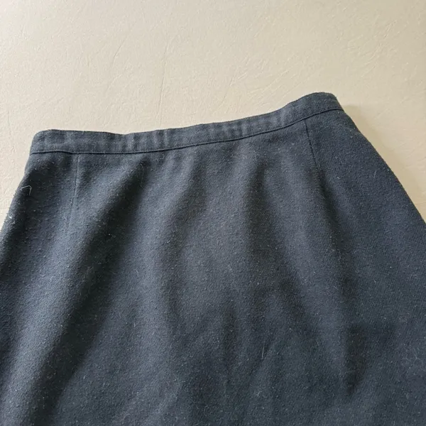 Vintage 90s A-Line Wool Midi Skirt - Image 3