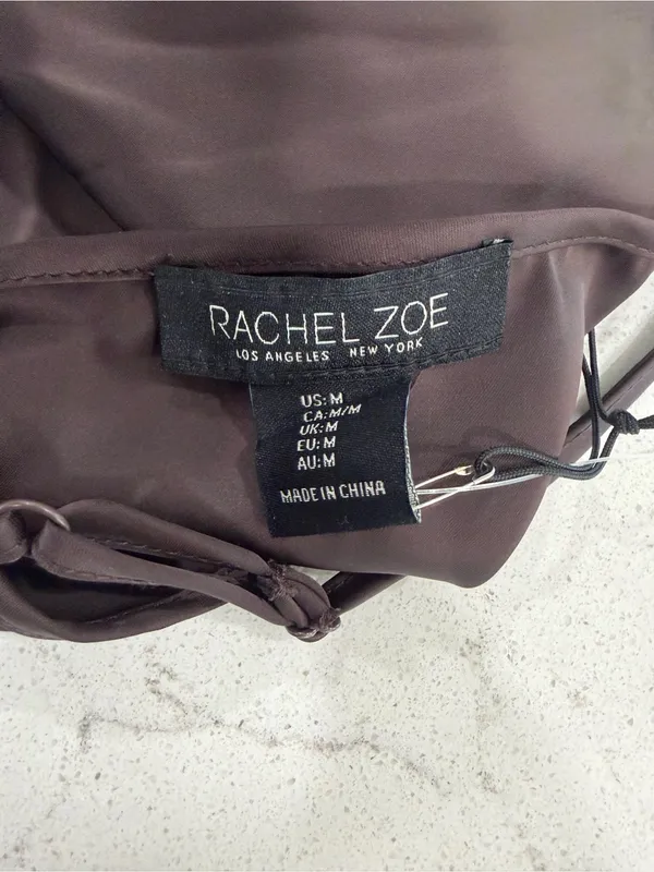 Rachel Zoe Chocolate Lace-Trim Satin Camisole - Image 4