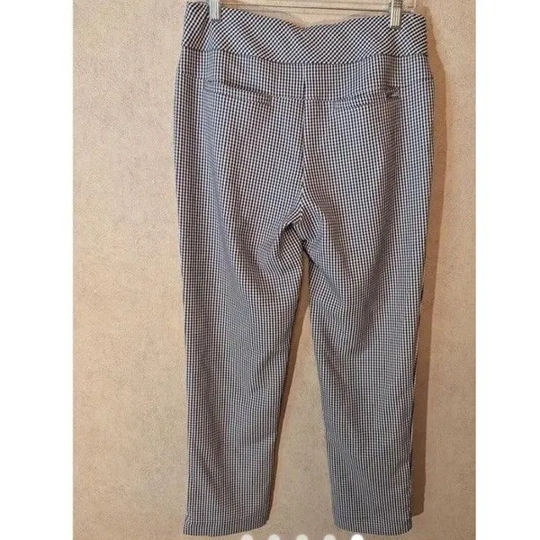 Acegolfs Eagle Performance Pull On Stretch Ankle Pant Black White Gingham Sz S - Image 3