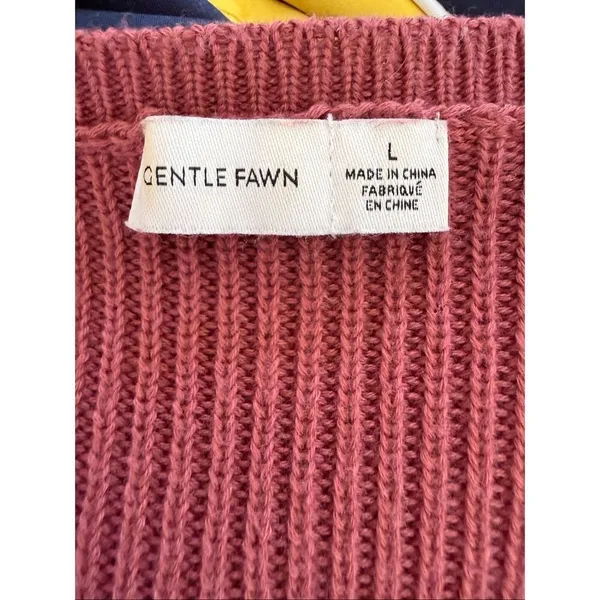 Gentle Fawn Balletcore Mauve Tulip Pink Crossfront Sweater L - Image 9