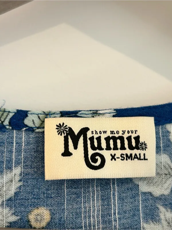 Show Me Your Mumu Rancho Vista Tunic Dress Blue White Size XS - Image 8
