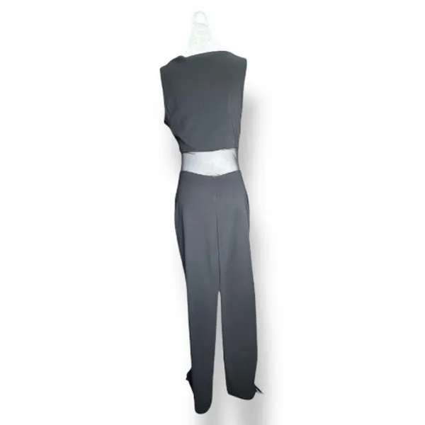 Vintage Black Mesh Cutout Maxi Dress Sleeveless Bodycon Column Gown Minimalist‎ - Image 4