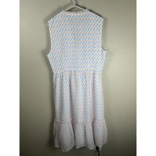 Draper James Size 14 Dress White Colorful Textured Dots Kidcore Clowncore Midi - Image 9