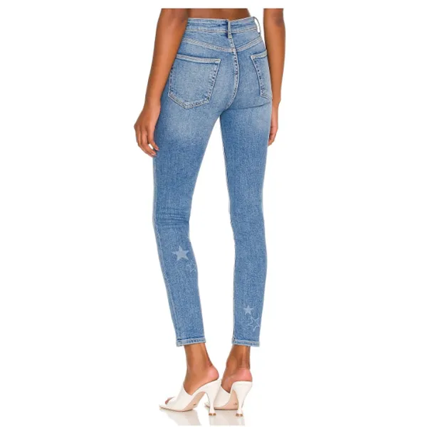 Lovers + Friends Ricky Low Rise Skinny Jeans Walk of Fame Star Print Y2K Indie - Image 2