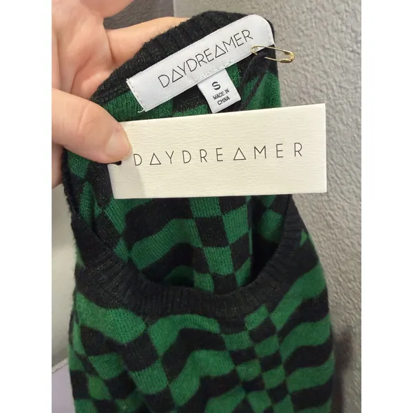 Daydreamer LA Evergreen Check Sweater Size Small $87 retail NWT Soft! - Image 5