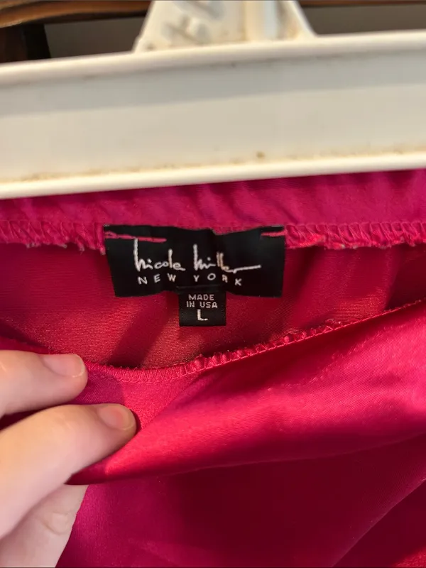 Nicole Miller Hot Pink Satin Midi Slip Skirt - Image 2