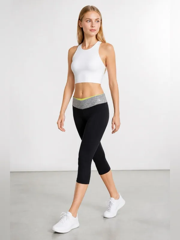 VS Pink Mid-Rise Capri Black Athleisure Leggings Size S - Image 10