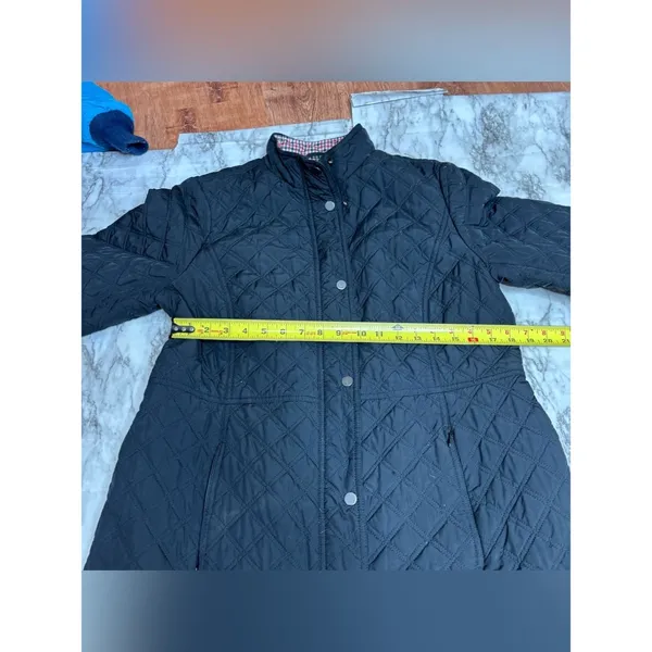 Talbots Black Quilted Snap-Front Puffer Coat quilted size large Jacket - Image 6
