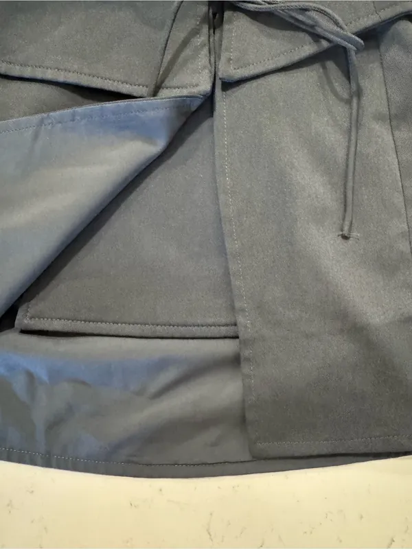 White Fox Gray Wrap Mini Skort XS Tie Waist Lined Chic - Image 5