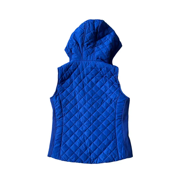 Active USA Quilted Blue Hooded Vest - Image 2