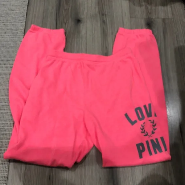 Victoria’s Secret Pink Love Pink Sweatpants XS Bright Pink Full Length - Image 4