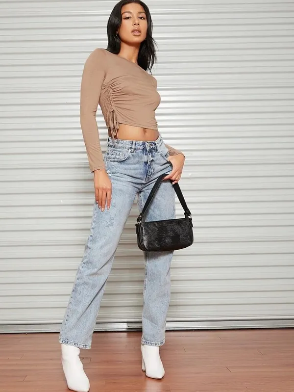 SheIn Drawstring ruched Side Split Top - Image 5