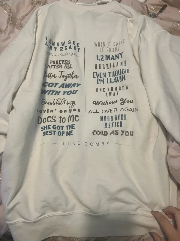 Luke Combs Sweatshirt White Size L - Image 2
