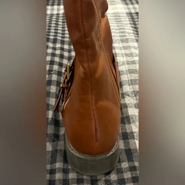 Wild Diva Mid Calf Cognac Boots - Image 9