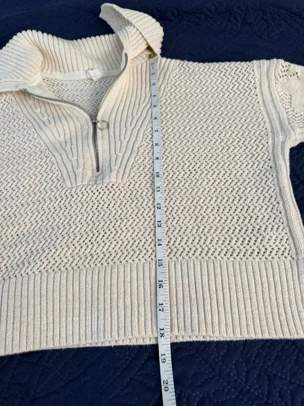 ANTHROPOLOGIE Daily Practice Half-Zip Oversized Pullover Sweater Size Small - Image 8