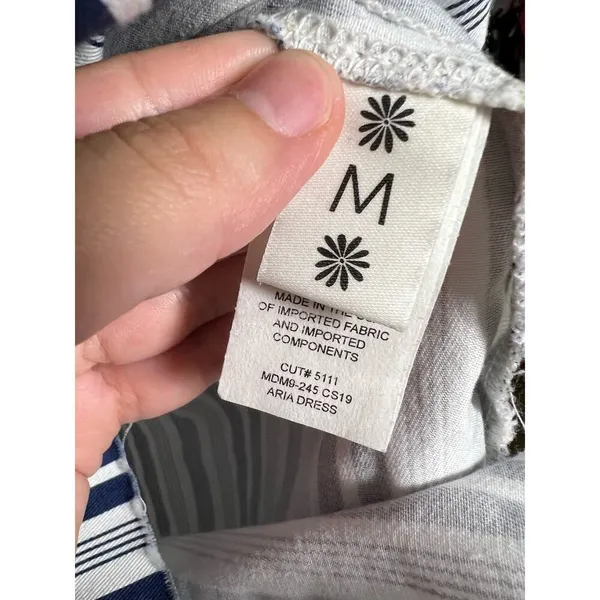 Show Me Your Mumu Blue White Striped Aria Sleeveless Square Neck Mini Dress M - Image 13